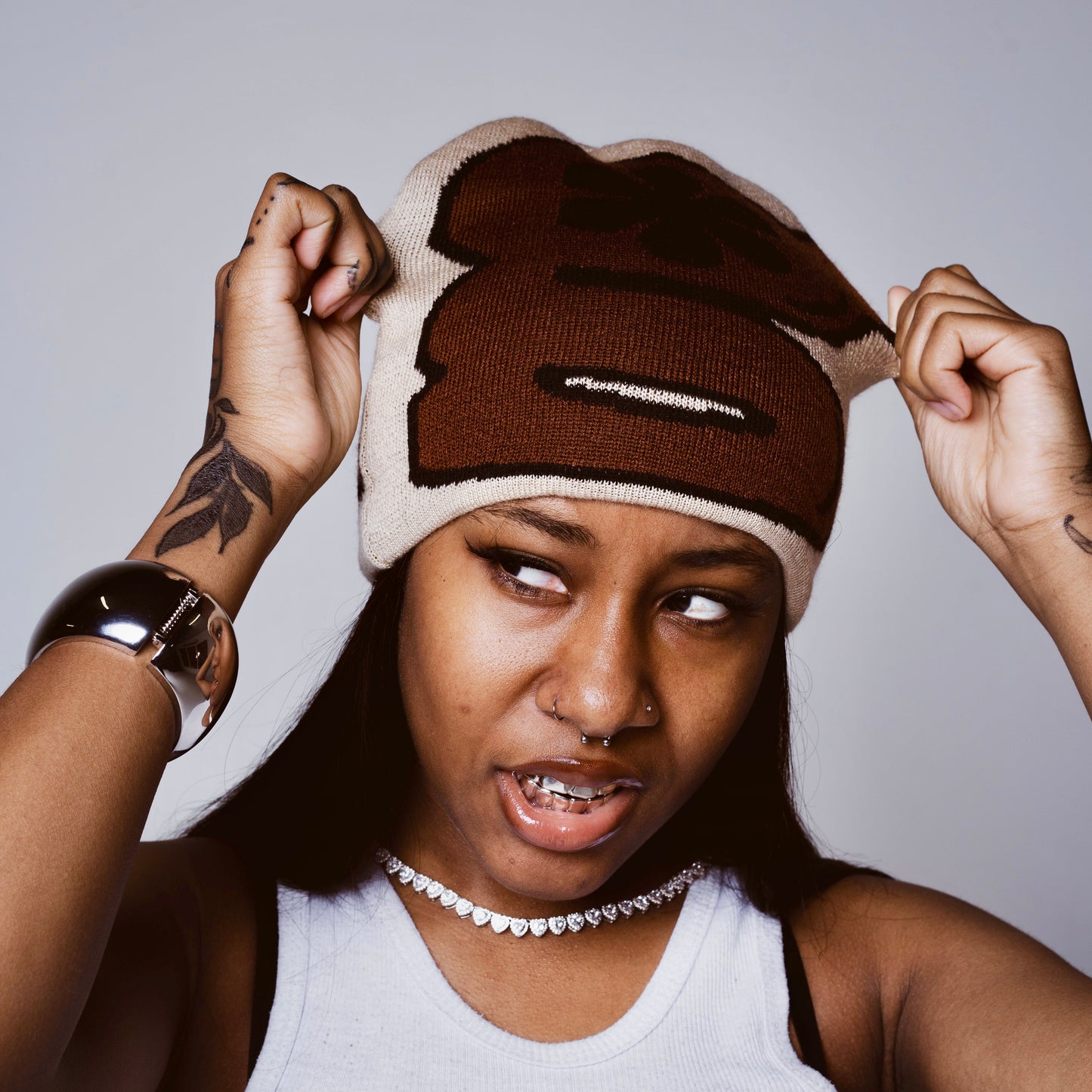 g-flower beanie (mocha)