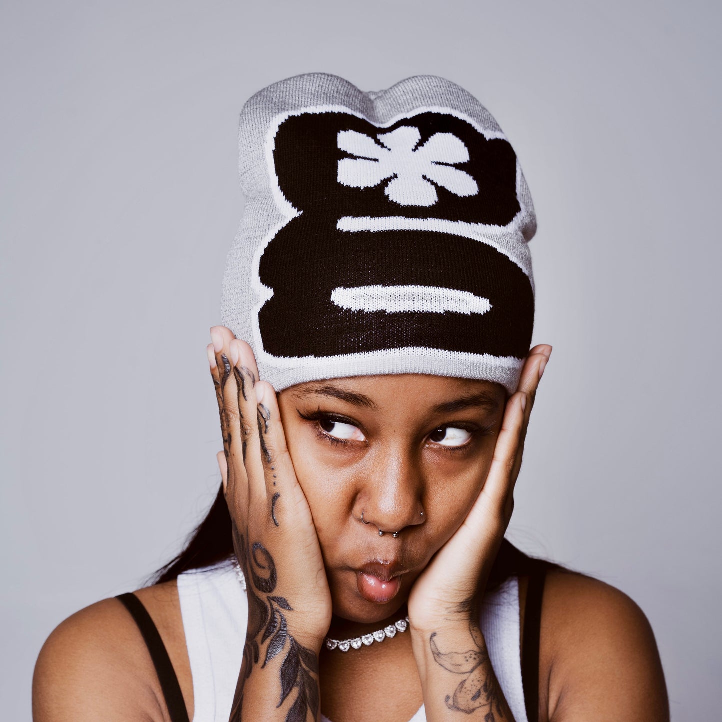 g-flower beanie (grey)