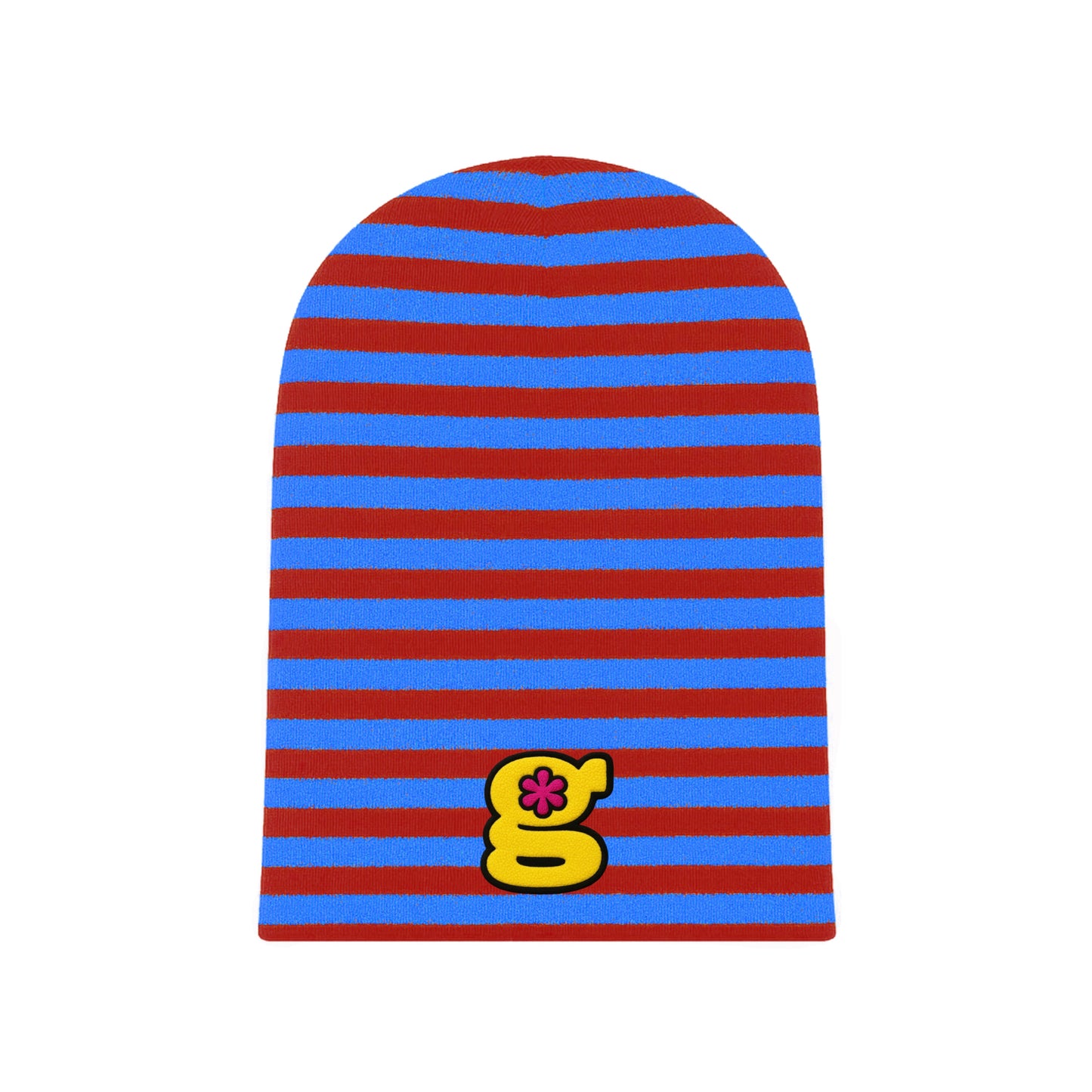 slouchy beanie (red/blue)