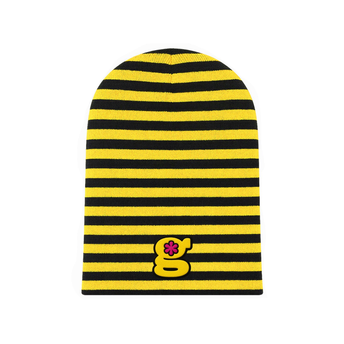 slouchy beanie (black/yellow)