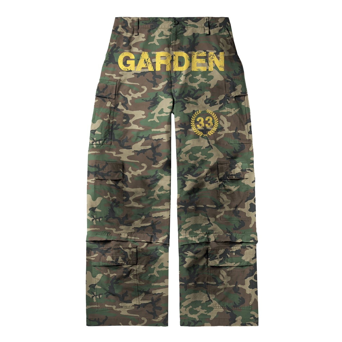 camoflower cargo pants