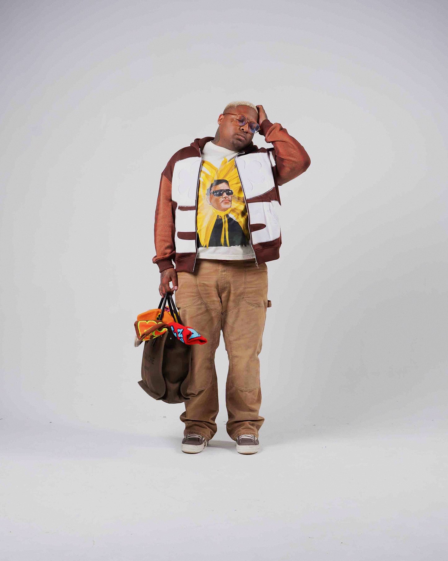 g-flower zip up (brown)
