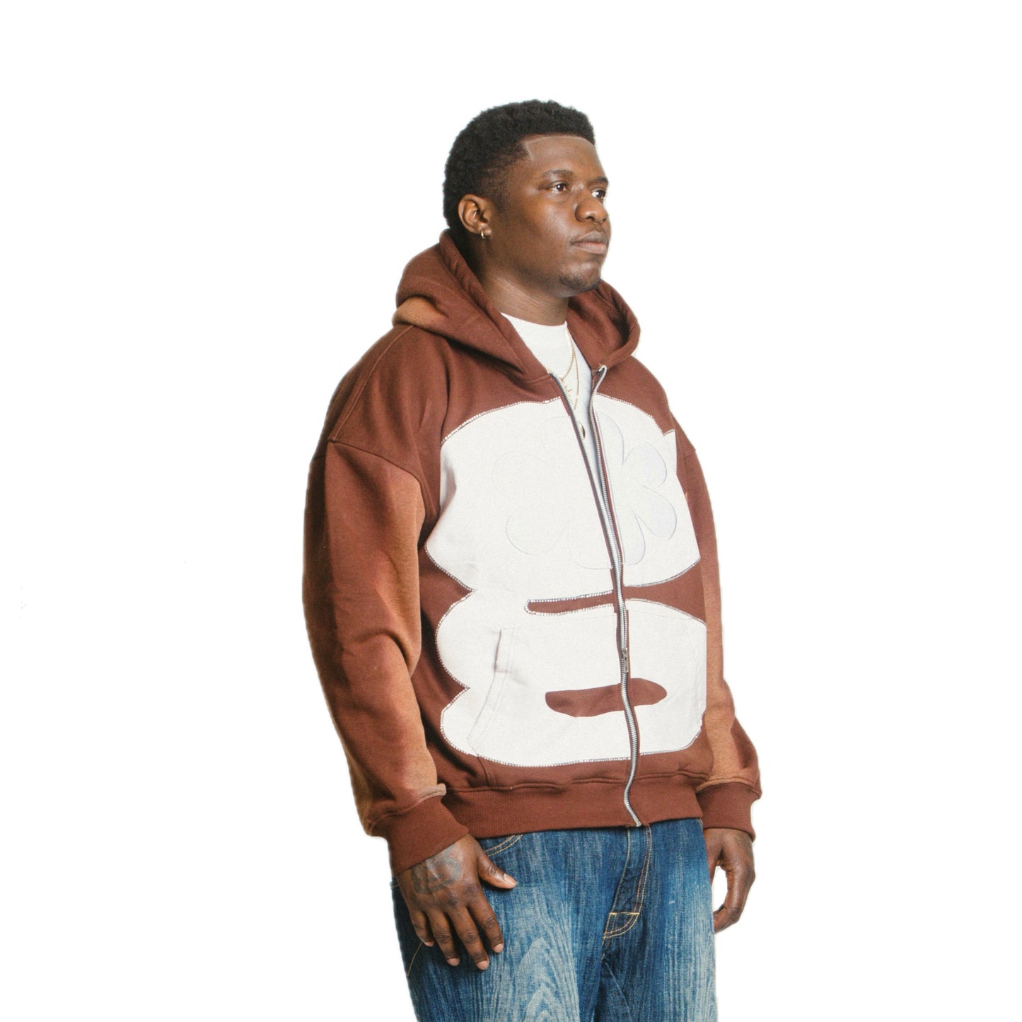 g-flower zip up (brown)