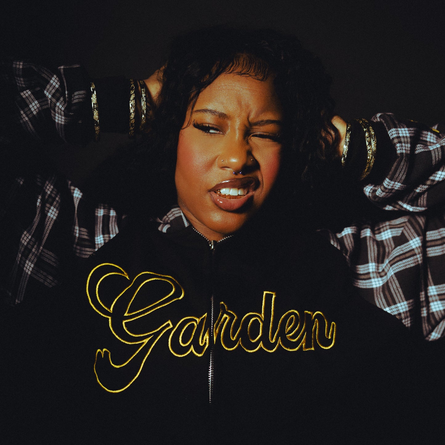 scottish zip up jacket (black)