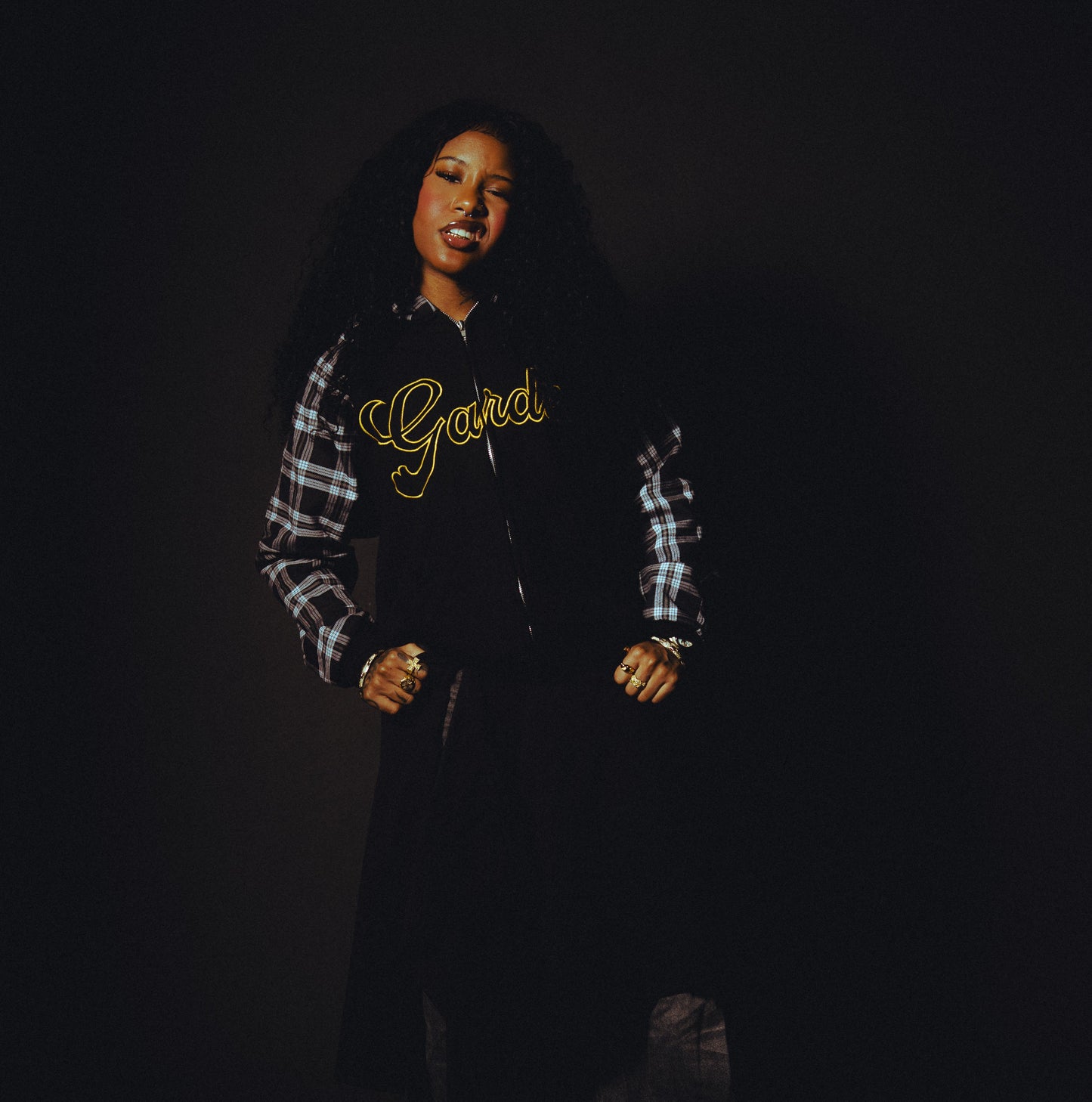 scottish zip up jacket (black)