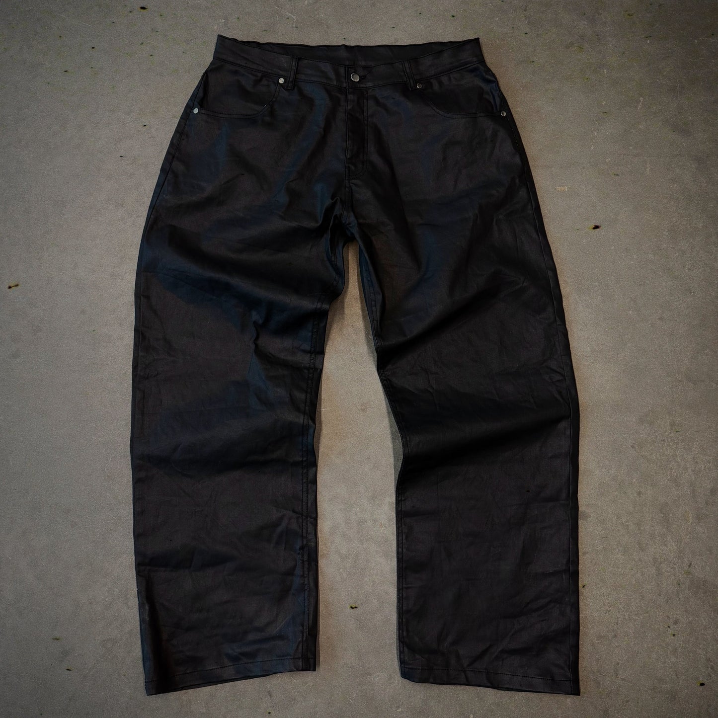charcoal black wax denim