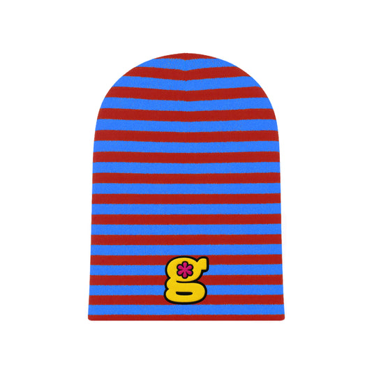 slouchy beanie (red/blue)
