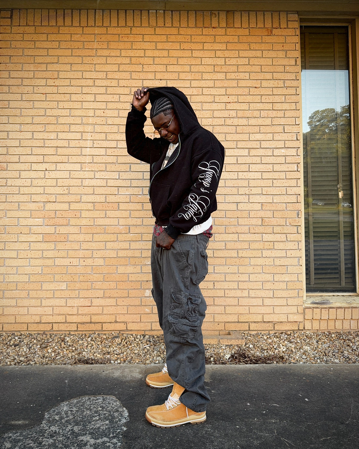 signature waffle knit zip-up