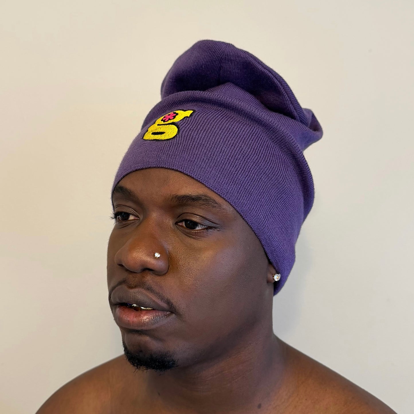 slouchy beanie (purple)