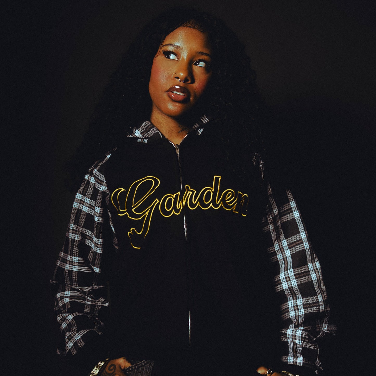 scottish zip up jacket (black)