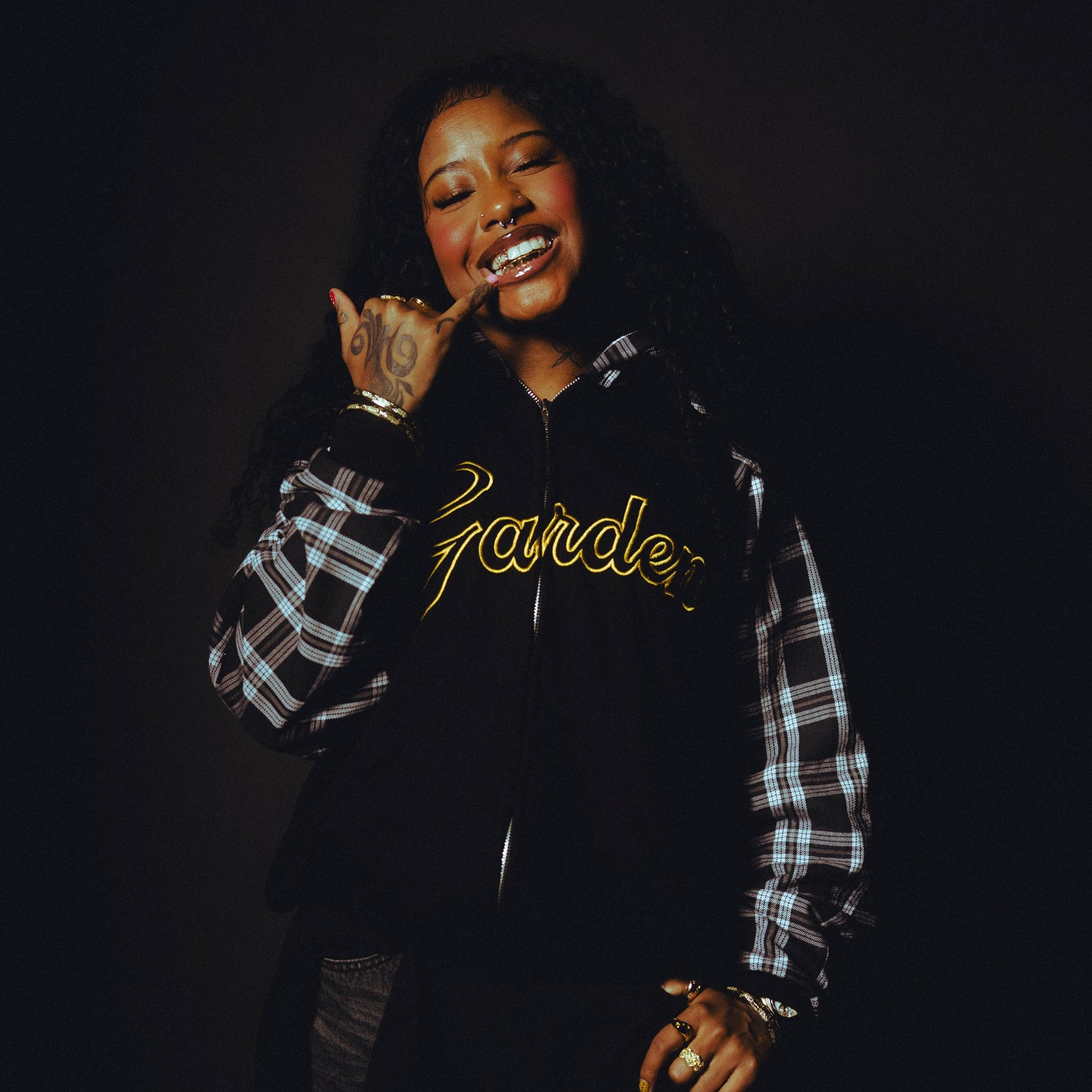 scottish zip up jacket (black)