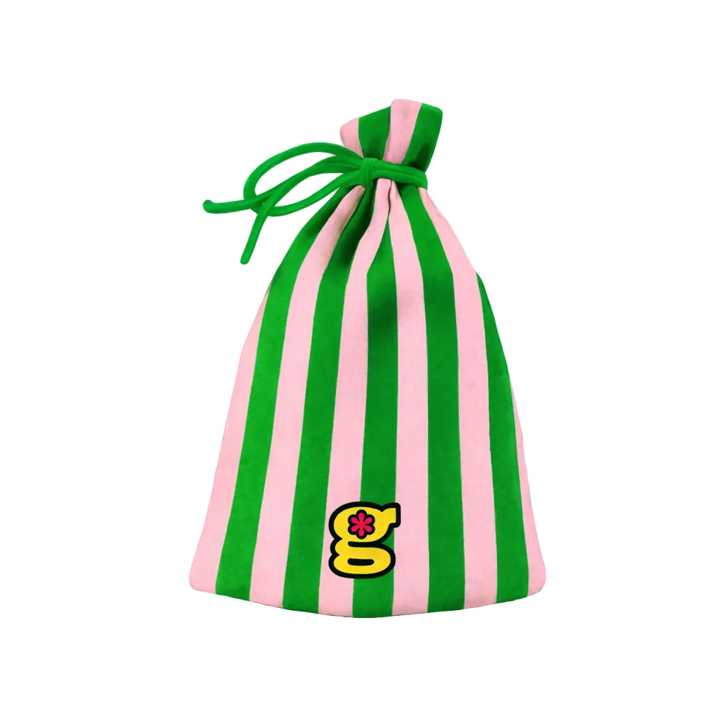 pink/green pinstripe beanie