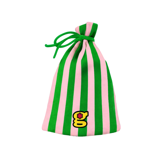 pink/green pinstripe beanie