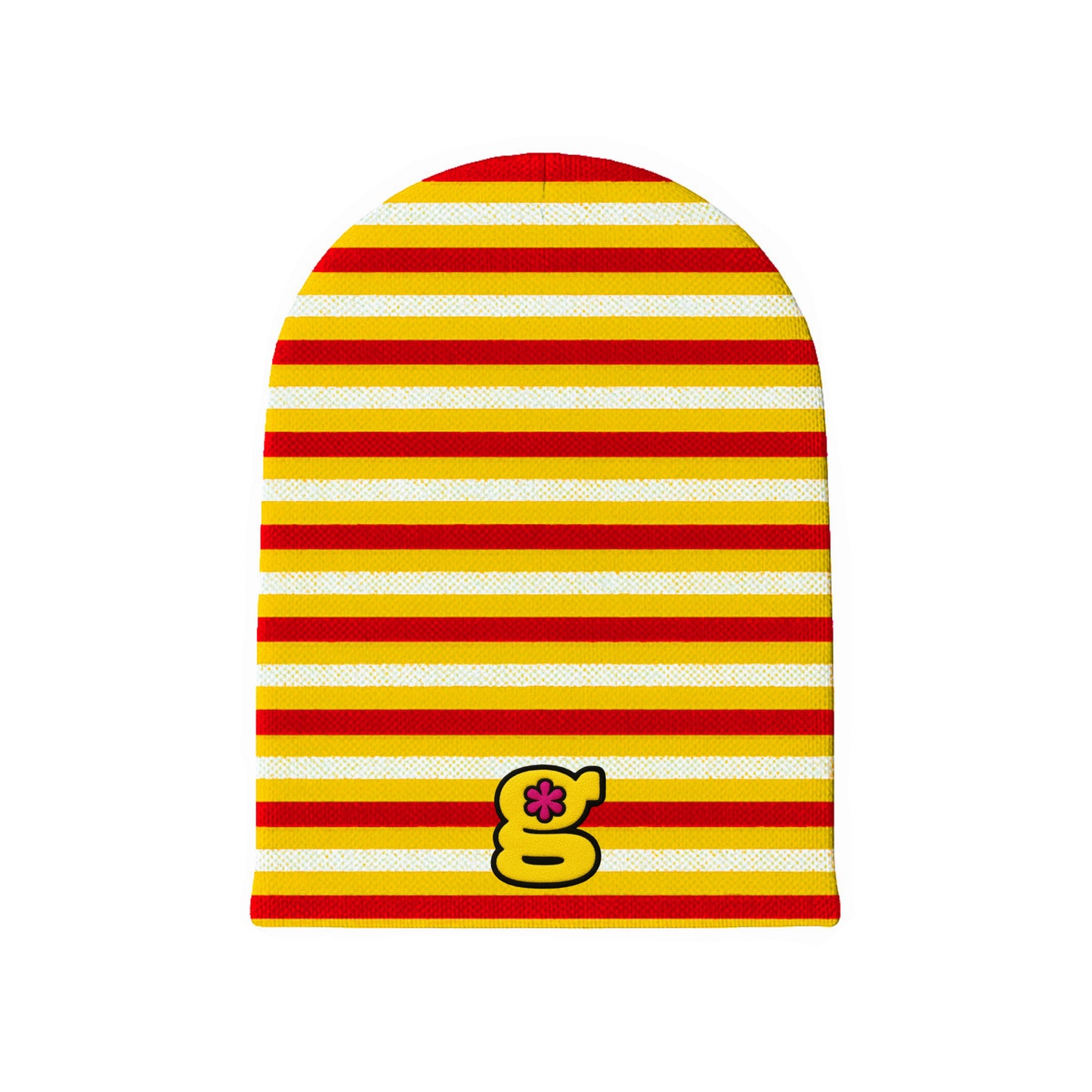 slouchy beanie (red/white/yellow)