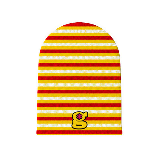 slouchy beanie (red/white/yellow)