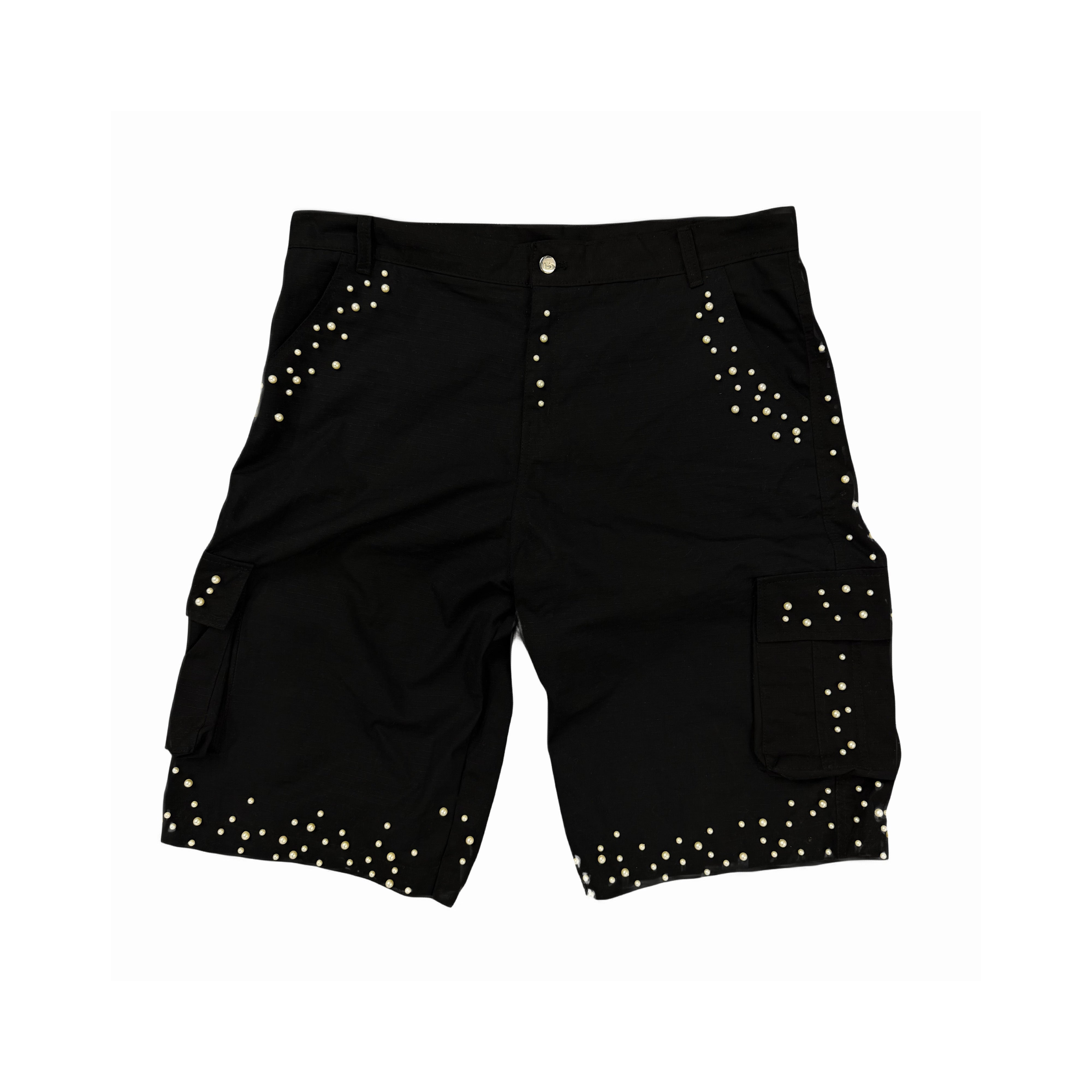 mother of pearl shorts (black) – Guwop's Garden