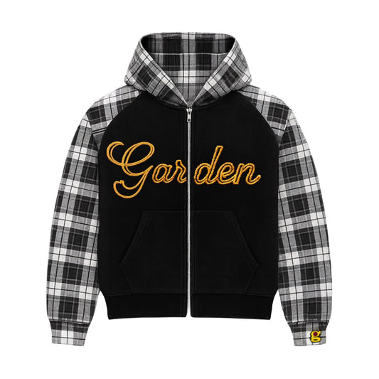 scottish zip up jacket (black)